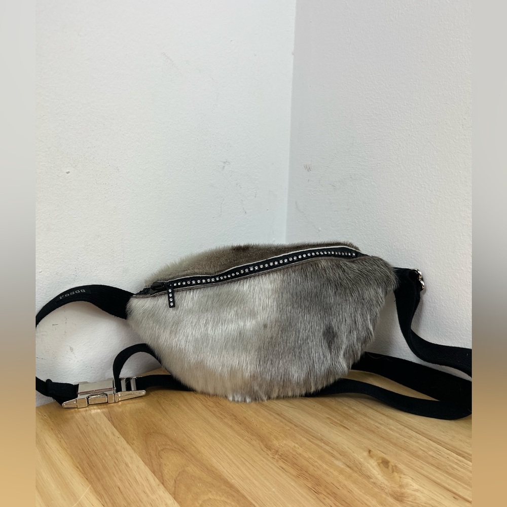 Fosaa Sealskin Fur Leather Crossbody Bag